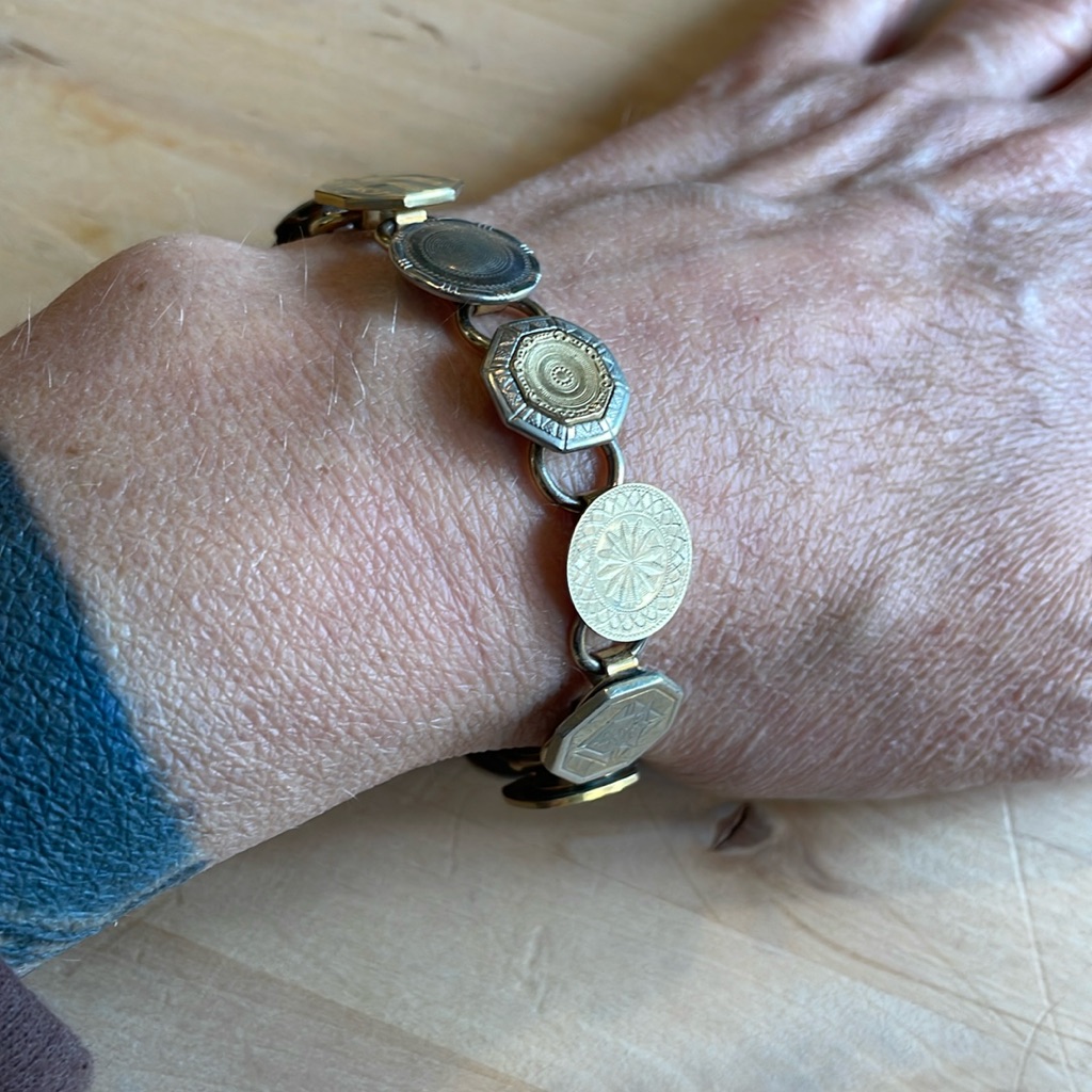 Vintage (80’s?) Bracelet Made From Even Older Gold And Silver Buttons